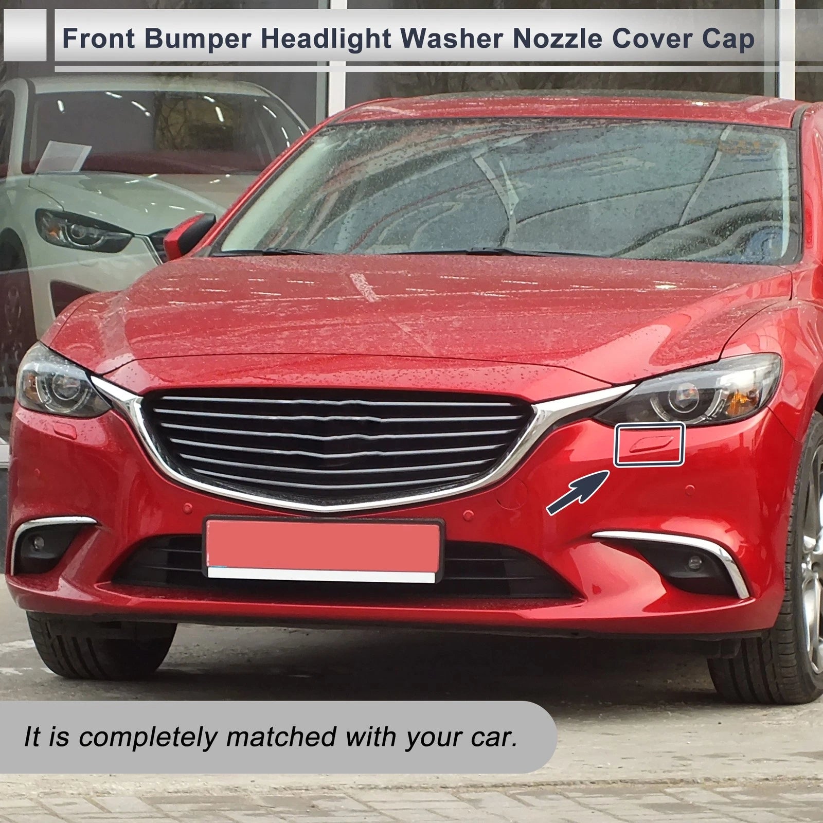 Front Left Bumper Headlight Washer Nozzle Cover Cap for Mazda 6 (2008–2012)