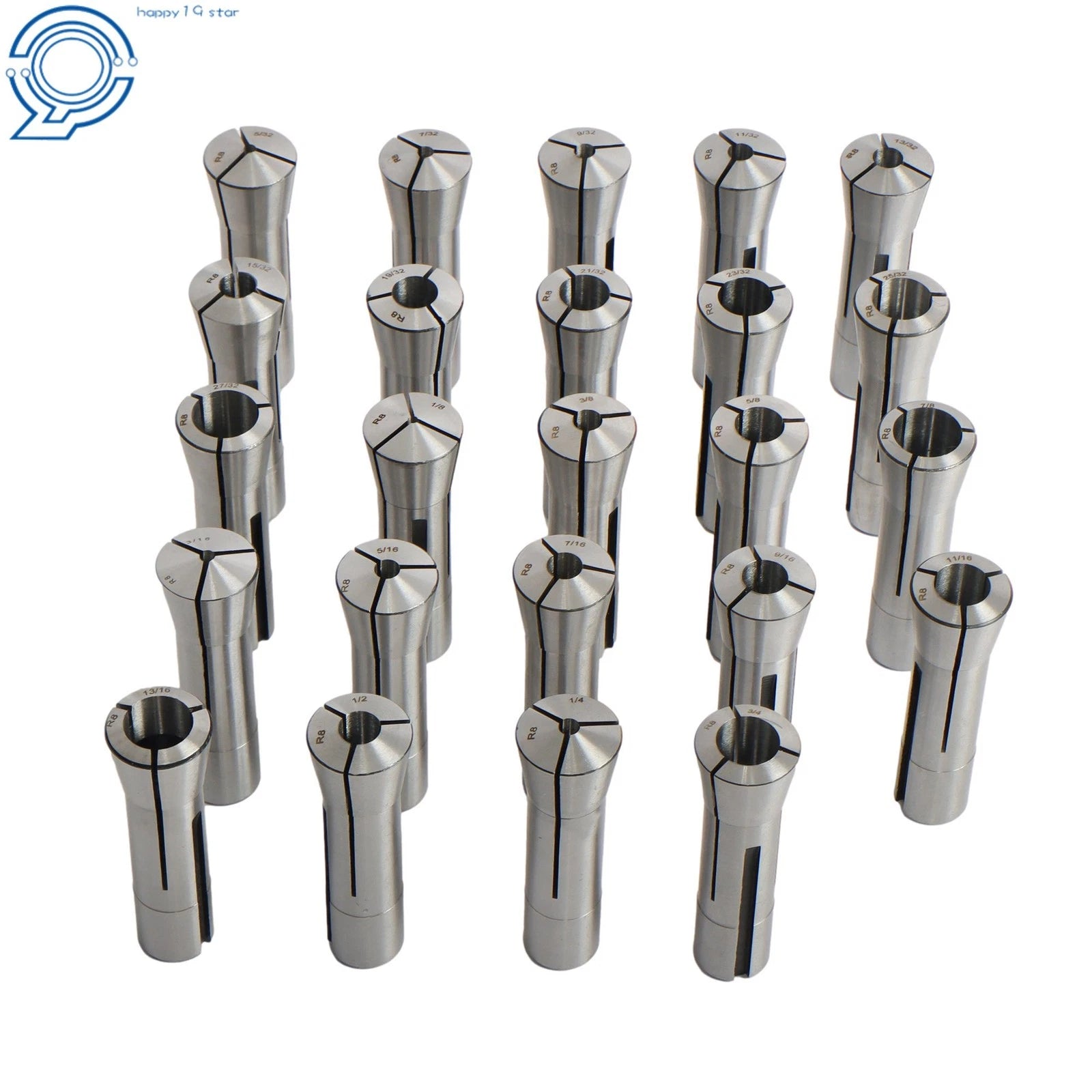 Set of 24 Collets for R8 Machines (Precision)