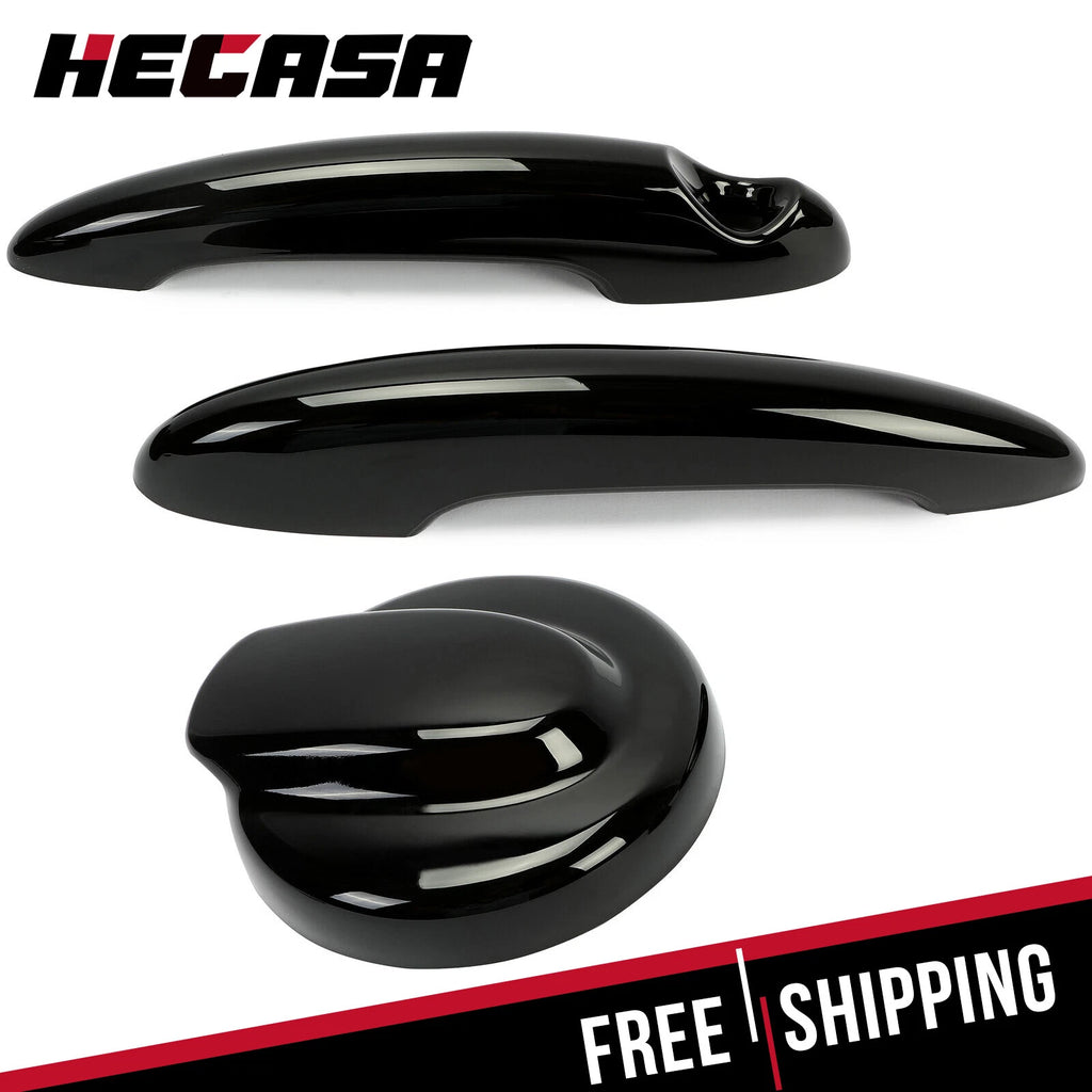 Gloss Black Petrol Gas Cap & Door Handle Covers for MINI R55 R56 (2007–2013)