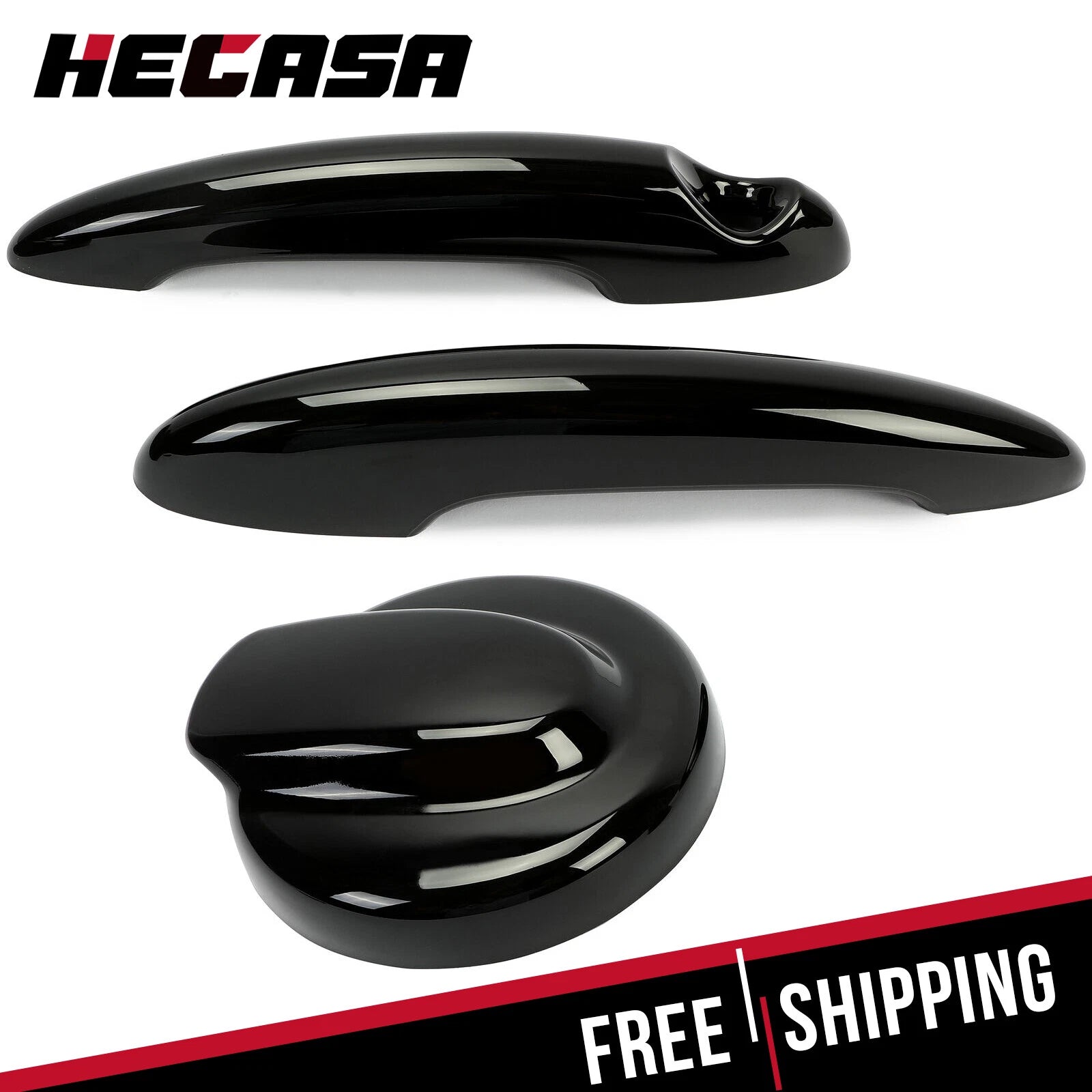 Gloss Black Petrol Gas Cap & Door Handle Covers for MINI R55 R56 (2007–2013)