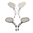 Set of 2 Black/Chrome 8mm Rearview Mirrors for Harley Fat Bob Softail Deluxe (2008–2016)