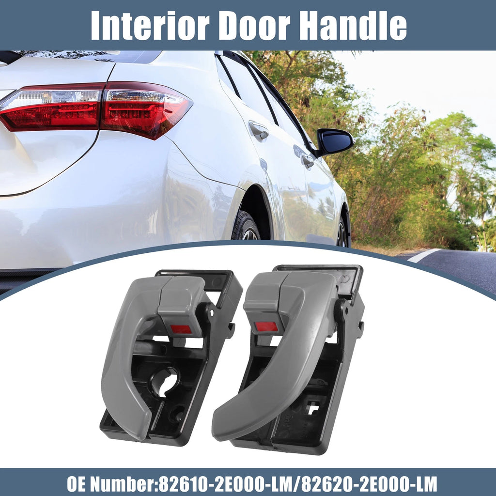 2X Interior Door Handle Black Gray for Hyundai Tucson (2005–2009)