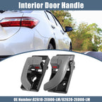 2X Interior Door Handle Black Gray for Hyundai Tucson (2005–2009)
