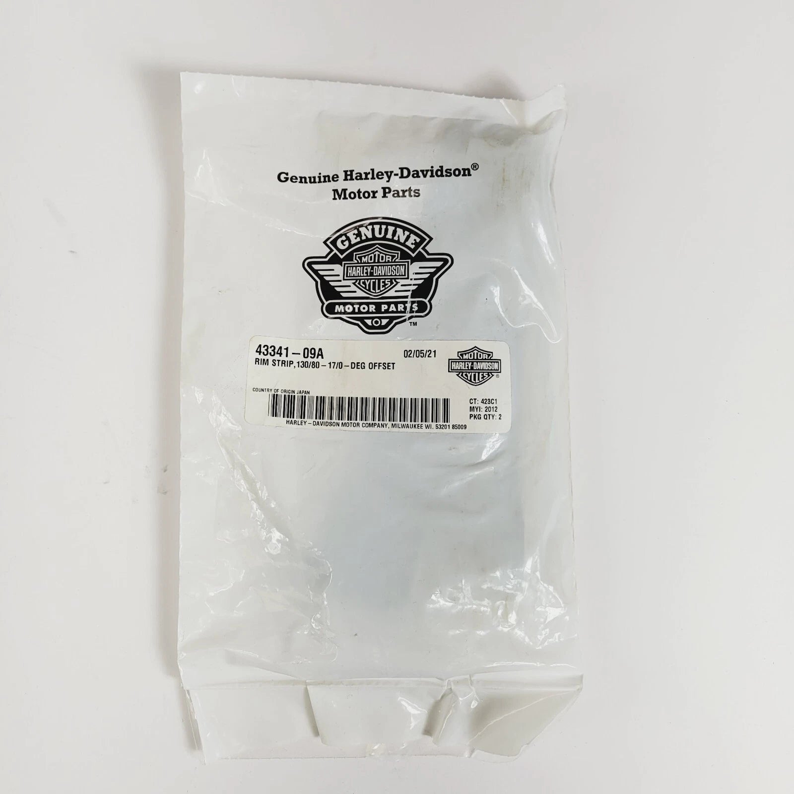 2X Rubber Rim Bands for Harley Davidson (17") 43341-09A