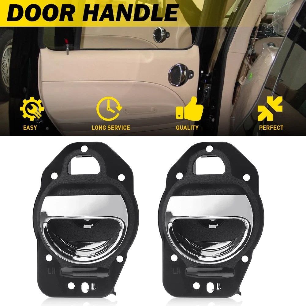 2X Interior Door Handle for Chevrolet HHR (2006–2011) Black + Chrome