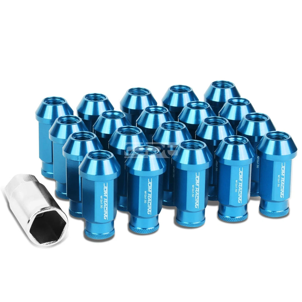 Set of 20 Light Blue Anodized Wheel Lug Nuts + Adapter Key for IS250 IS350 GS460