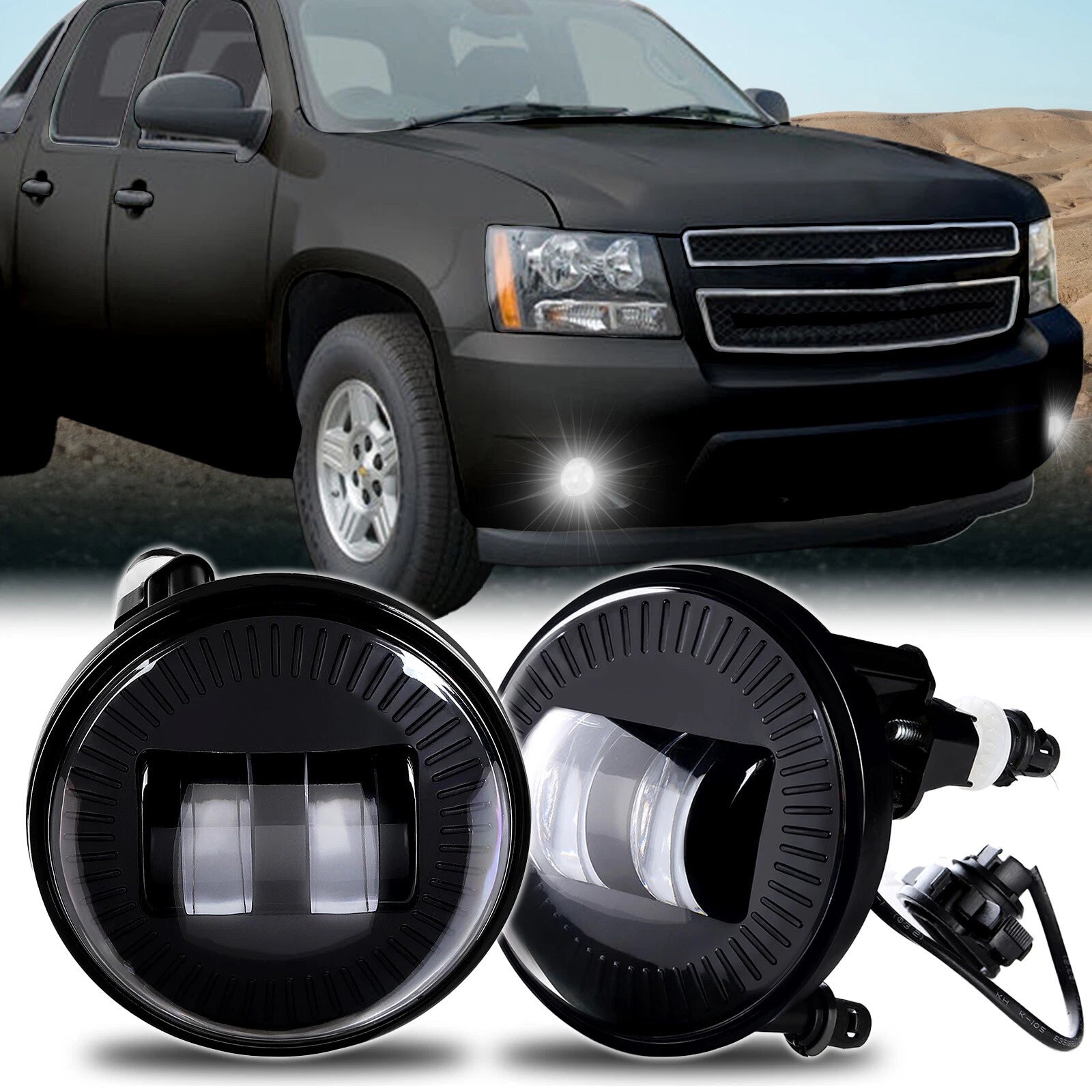 LED Fog Lights for Chevy Avalanche Suburban Tahoe GMC Yukon Acadia (2007–2014)