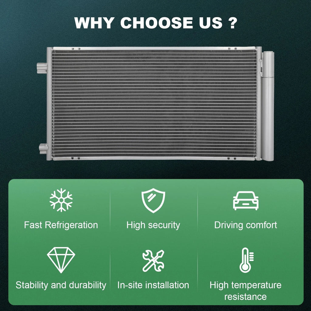 AC Condenser for Ram ProMaster City (2015–2022) Jeep Compass (2016–2018) Fiat 500X
