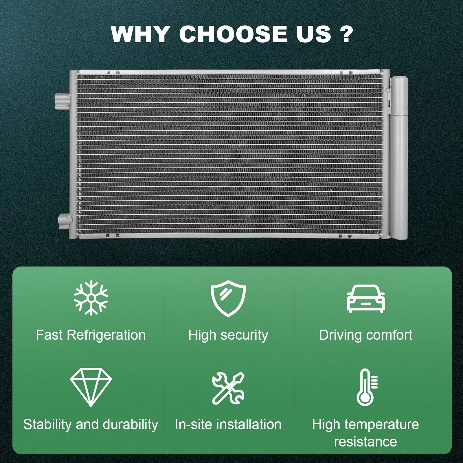 AC Condenser for Ram ProMaster City (2015–2022) Jeep Compass (2016–2018) Fiat 500X