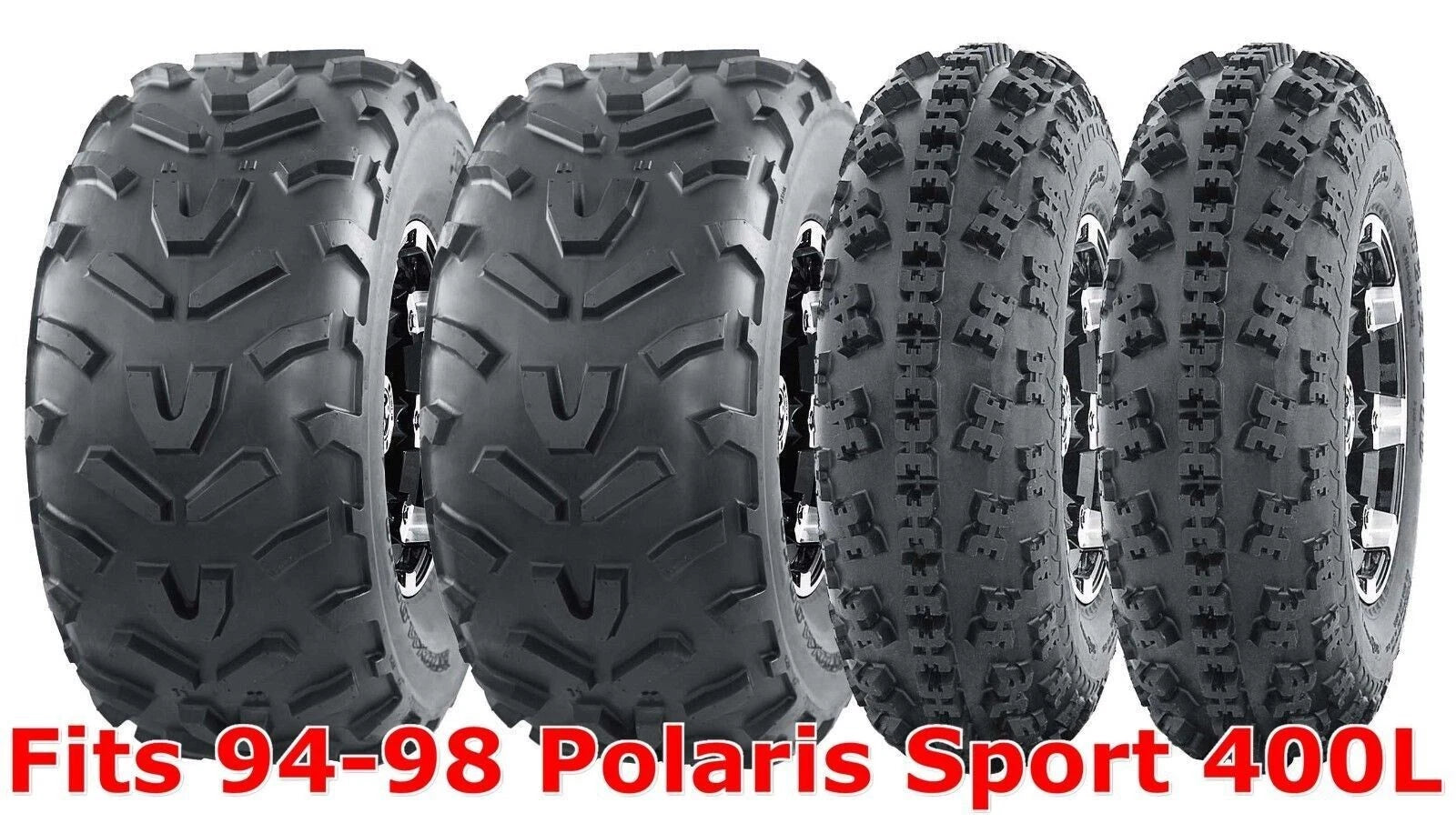 Set of 4 WANDA ATV Tires 23x7-10 Front & 22x11-10 Rear for Polaris Sport 400L (1994–1998)