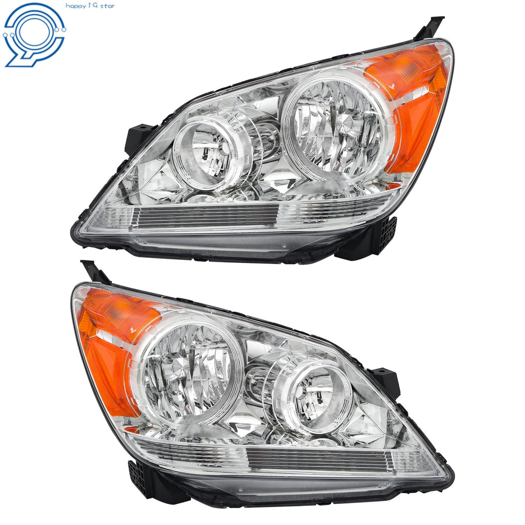 Set of 2 Chrome Halogen Front Headlights for Honda Odyssey (2005-2010)
