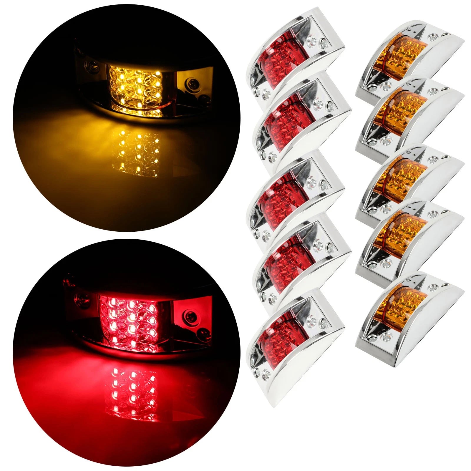 5X Amber Side Marker Lights for Peterbilt Truck (Fits Pickup Lorry Trailer)