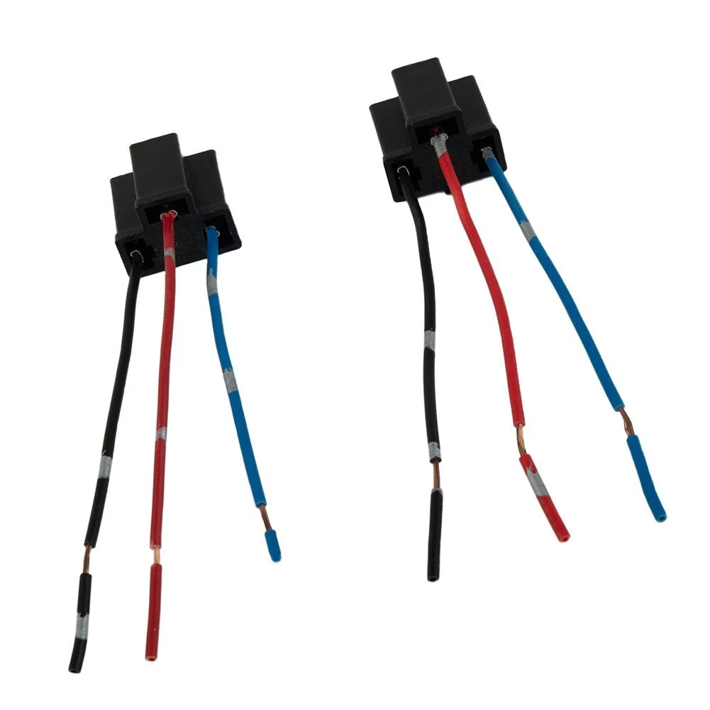 2X H4 3-Pin Headlight Bulb Holder Connector for