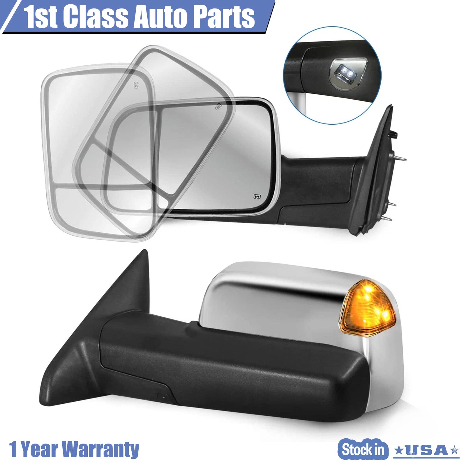 Left Heated Power Towing Mirror for Ram 1500 2500 3500 (2013-2018)