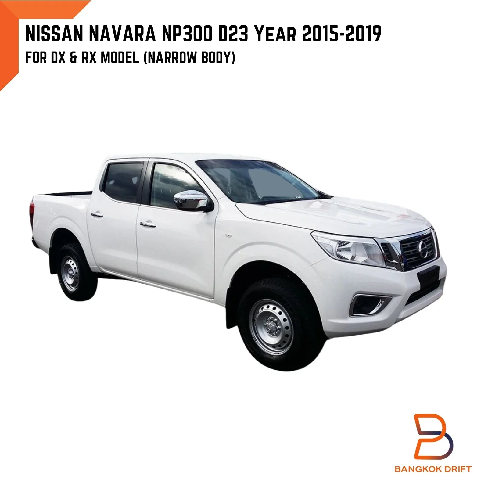 White Fender Flares for Nissan Navara NP300 D23 Narrowbody (2015-2019)