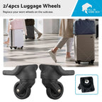 2X Plastic Replacement Luggage Wheels for Suitcase (360° Swivel)