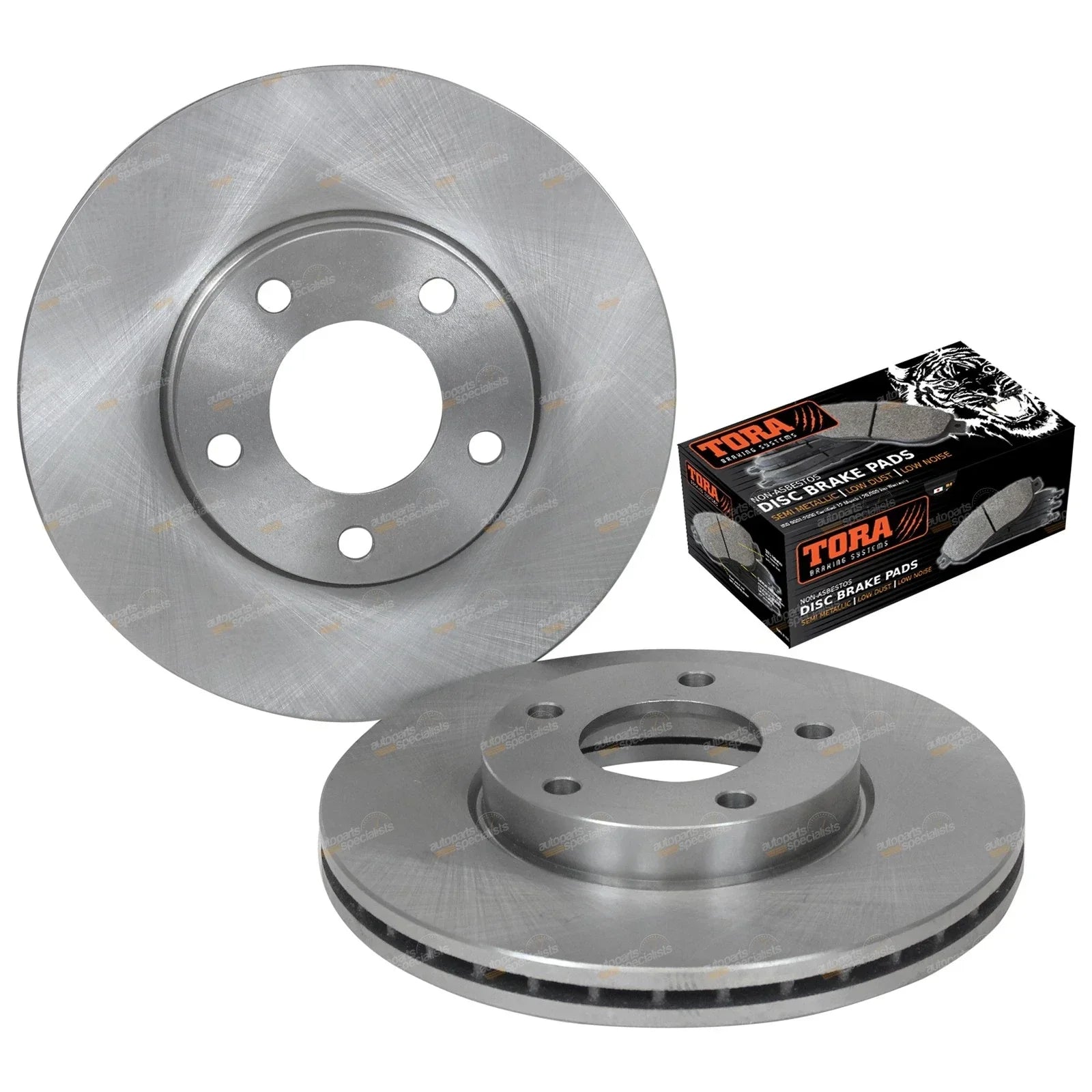 2x Front Brake Disc Rotors + Pads Set for Mazda 3 BK (2004-2009)