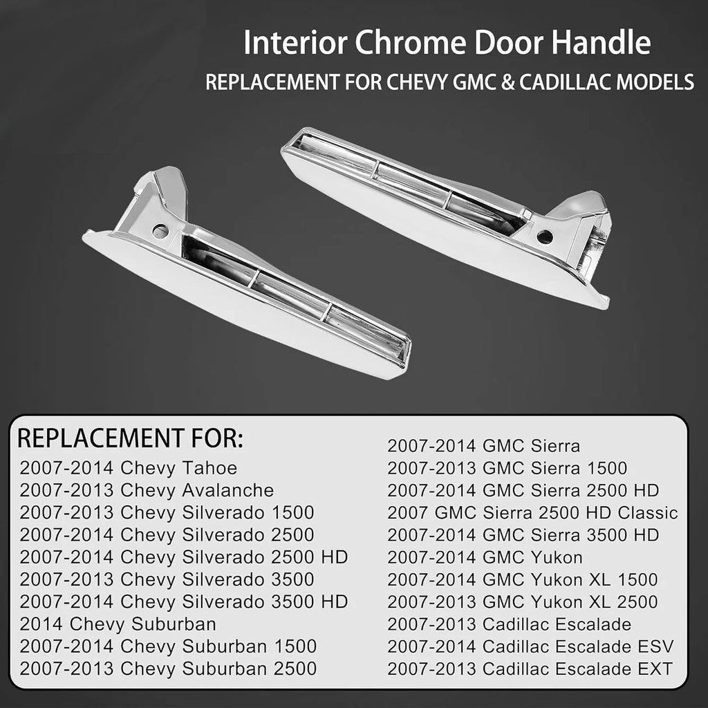 Set of 2 Interior Door Pull Handles for Chevy Tahoe/Suburban GMC Yukon (2007–2014)