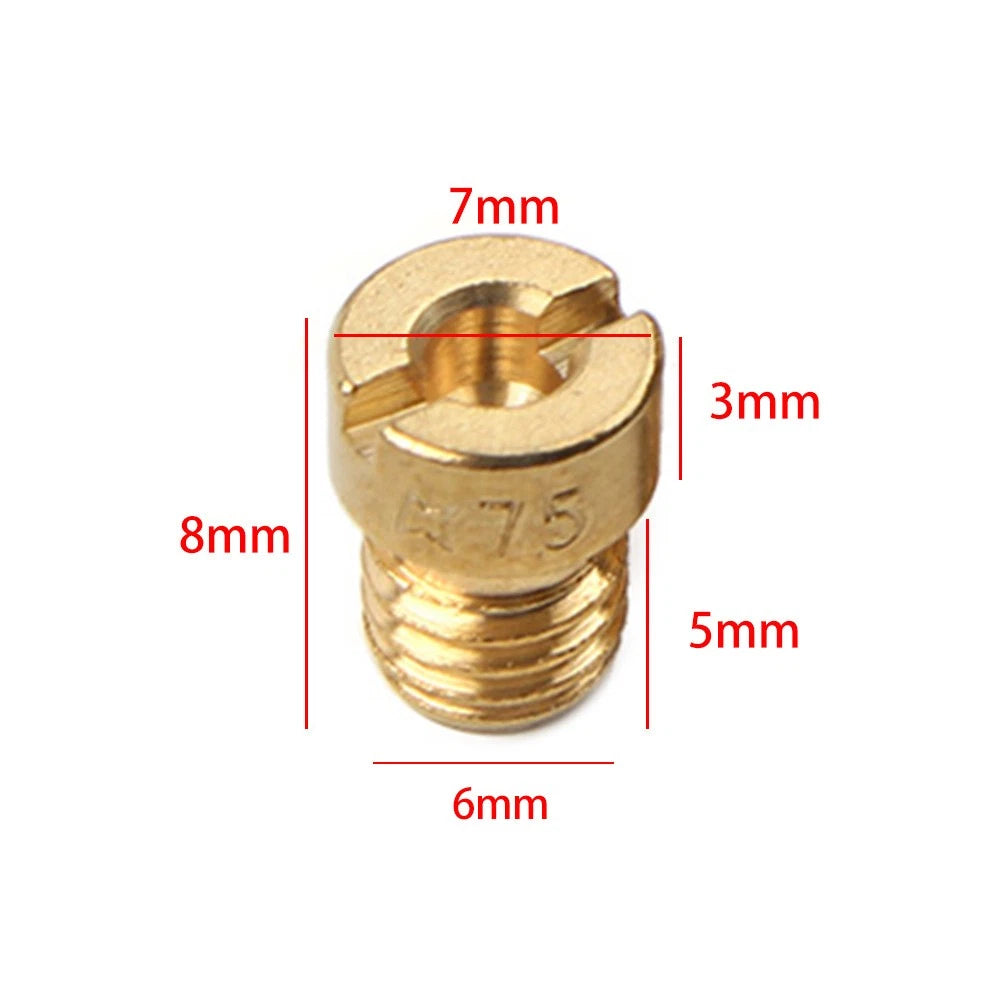 Set of 12 6mm Carburetor Main Jets #75-#102 for Dellorto SHA PHBG