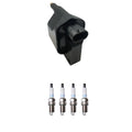 Hitachi Ignition Coil & 4 Denso Platinum Spark Plugs for Stratus 2.4 L4 (1995–2006)