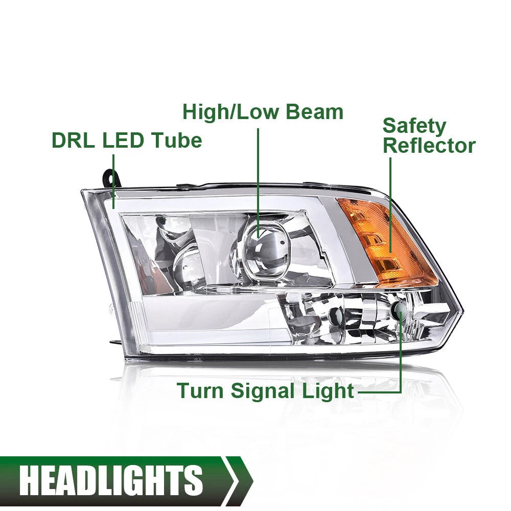 LED Projector Headlights for Dodge Ram 1500 2500 3500 (2009–2018)