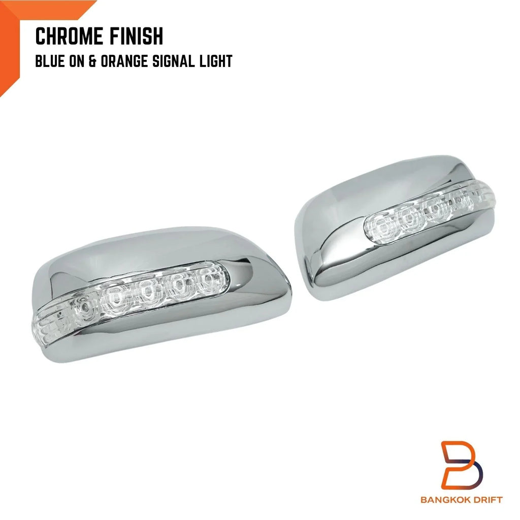 Chrome LED Side Mirror Covers for Toyota Yaris Vios Sedan (2007-2012)