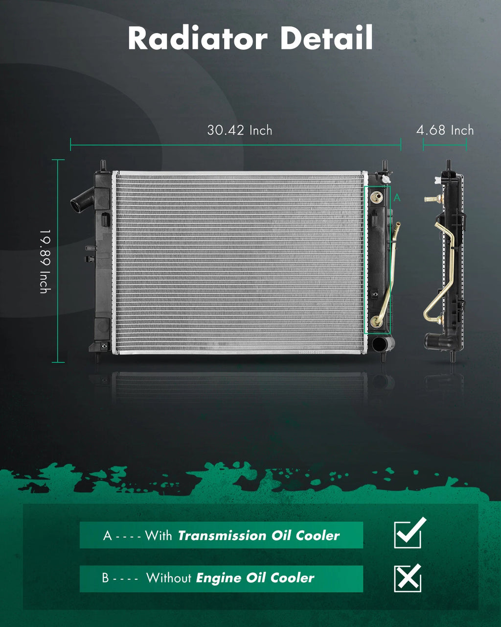 Aluminum Radiator for Kia Forte (2015–2018) & Hyundai Elantra (2014–2016)