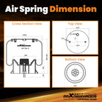 Air Suspension Spring Bags for Goodyear 1R12-1204, Firestone W01-703-881