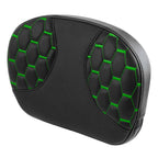 Passenger Sissy Bar Backrest Pad for Harley Touring Street Glide Black+Green