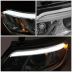 Pair LED DRL Bar Chrome Projector Headlights for Kia Sorento (2014–2015)