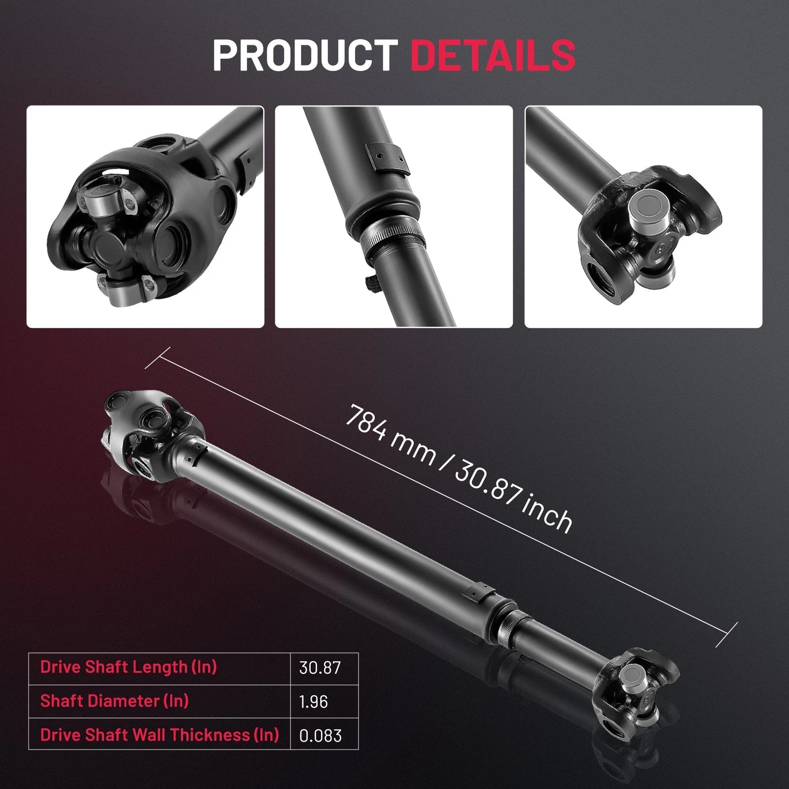 Front Prop Shaft Driveshaft Assembly for Jeep Cherokee (1987–2001)