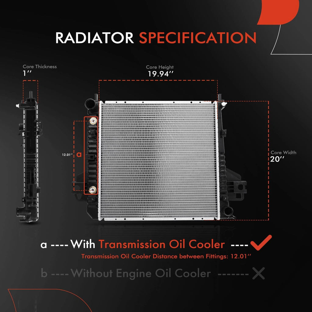 Radiator with Transmission Oil Cooler for Jeep Liberty (2002–2006)