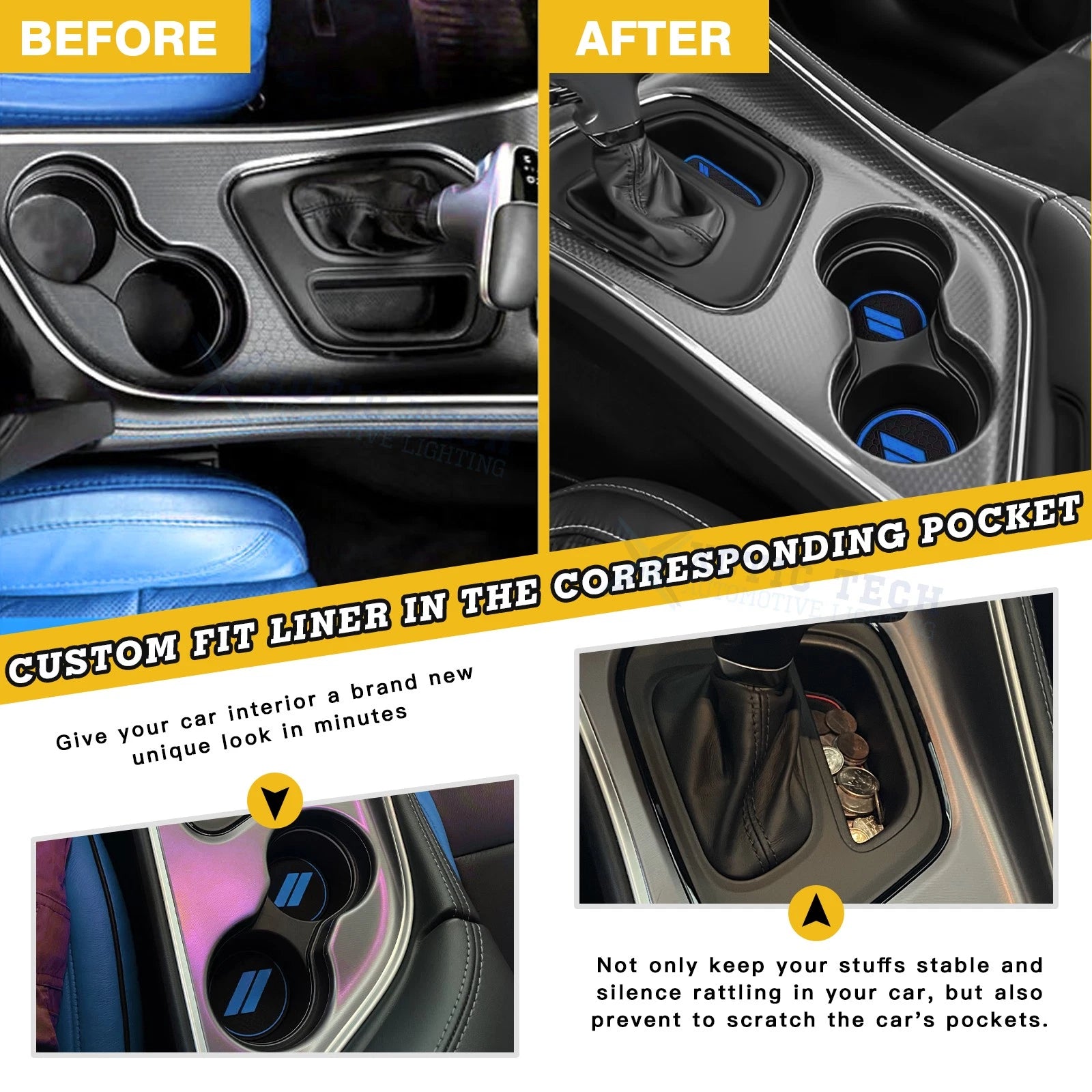 Car Interior Anti-Dust Mats Accessories for Dodge Challenger (2015-2023)