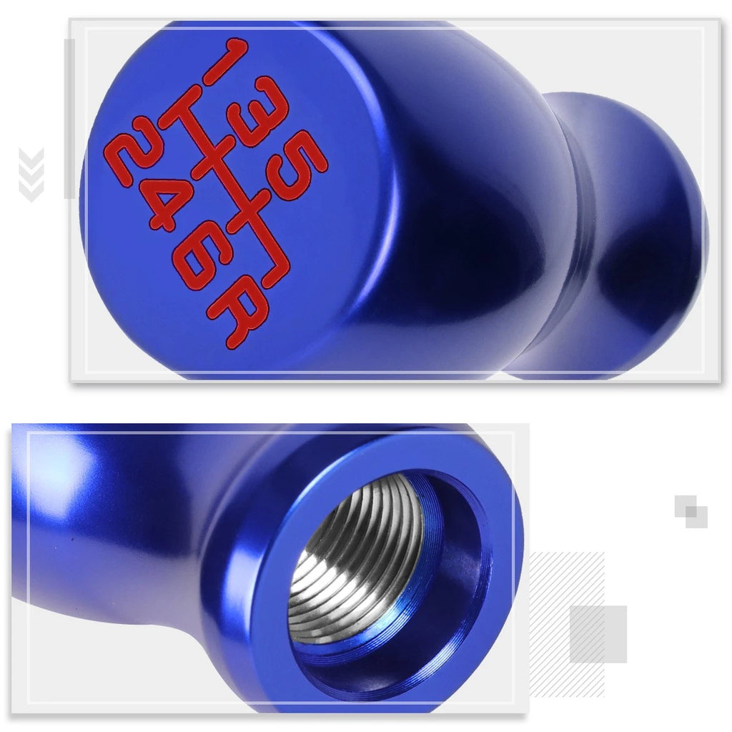 J2 Flat Top Teardrop Aluminum Shift Knob for Universal Vehicles (6-Speed)