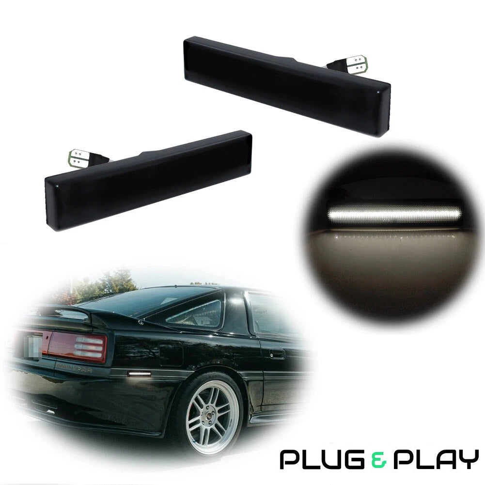 Set of 2 White LED Rear Bumper Side Marker Lamps for Toyota Supra MK3