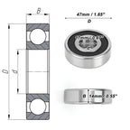 6303DDU Deep Groove Ball Bearing for Scooter Skateboard Wheel (P0)