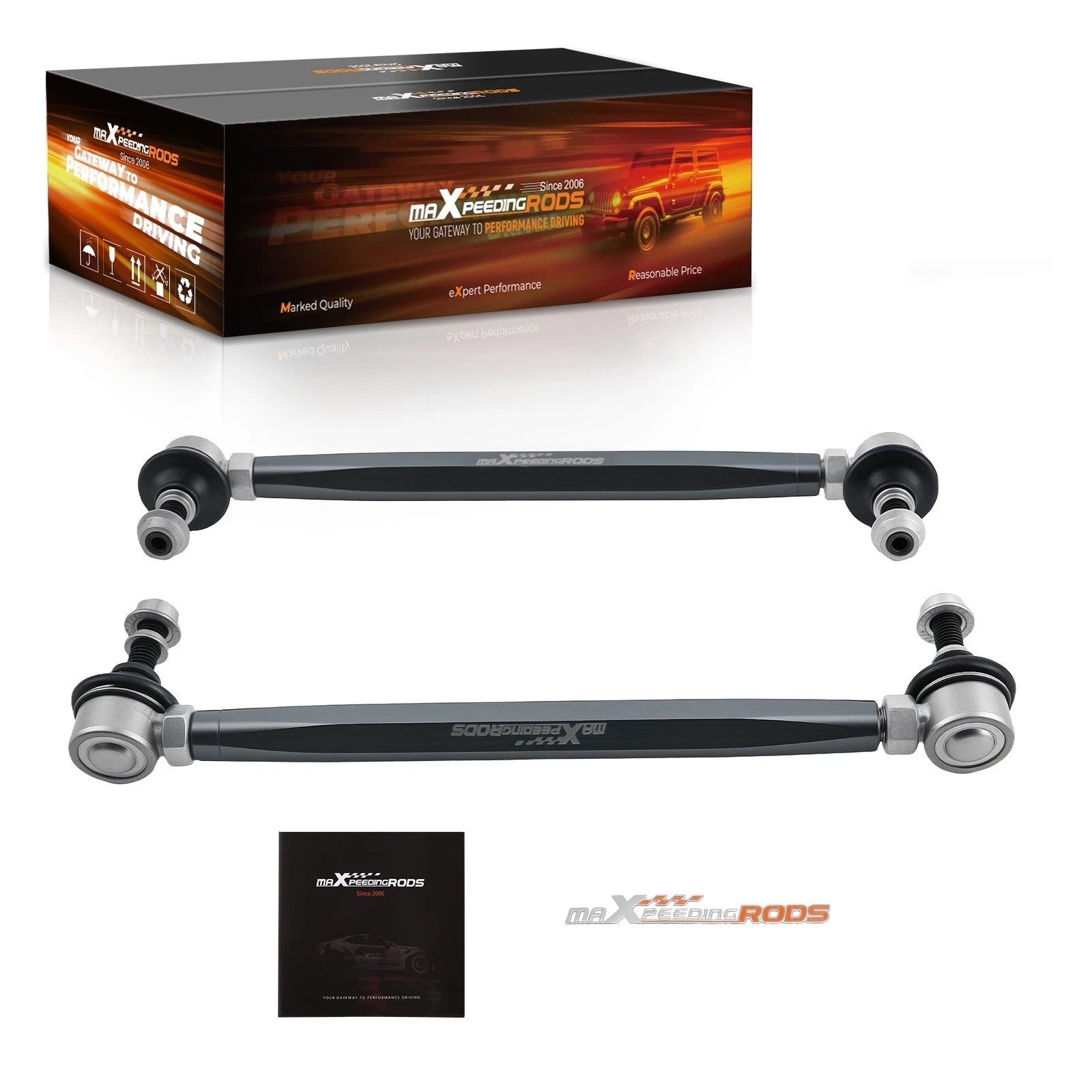 2pc Adjustable Front Sway Bar End Link 280-330mm for Honda Civic (2016–2019)
