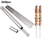 Set of 4 Reusable Skewers for Brazilian Barbecue - No Spin Design