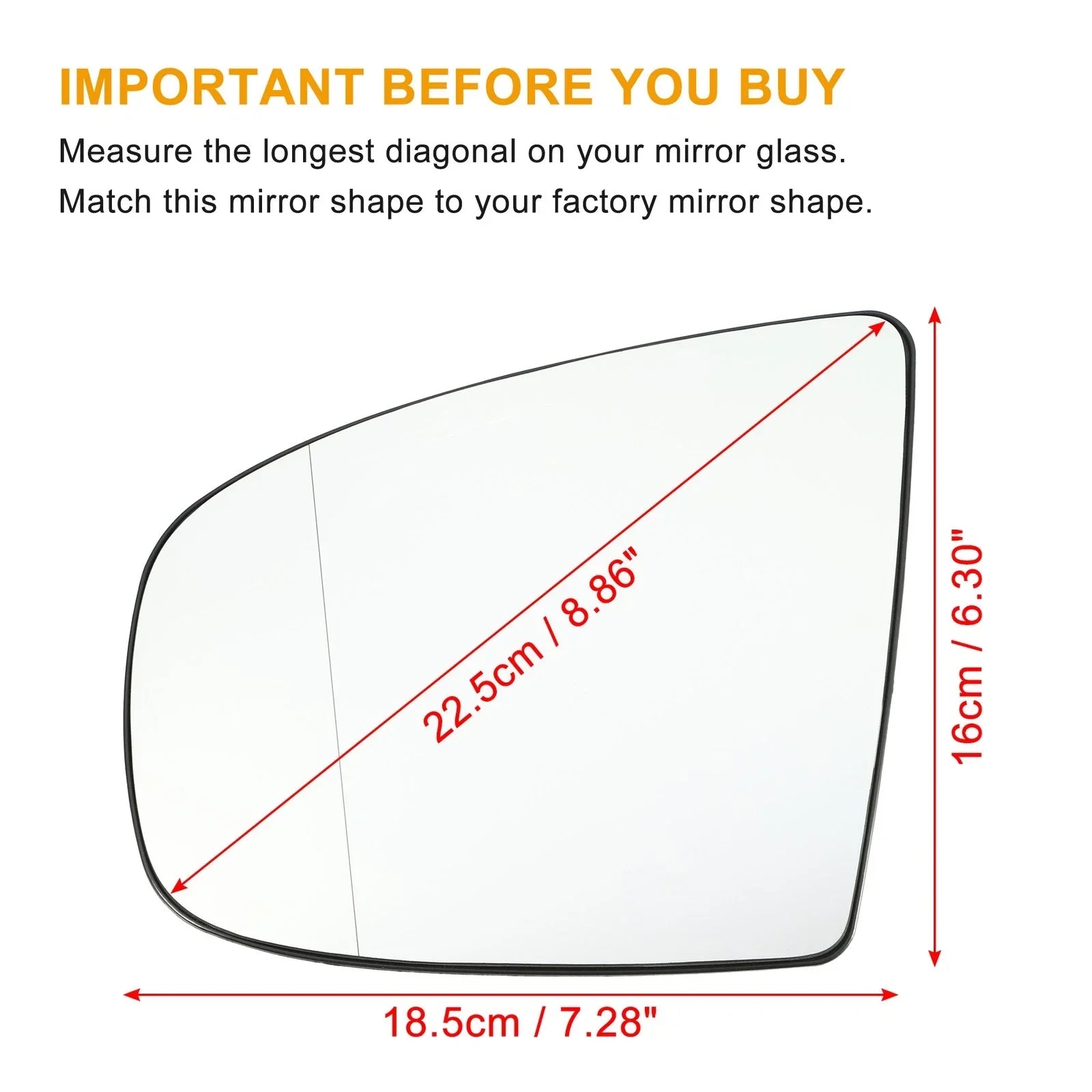 Left Mirror Glass Replacement with Backing Plate for BMW X6 (2008-2014)
Left Mirror Glass Replacement with Backing Plate for BMW X5 (2008-2014)