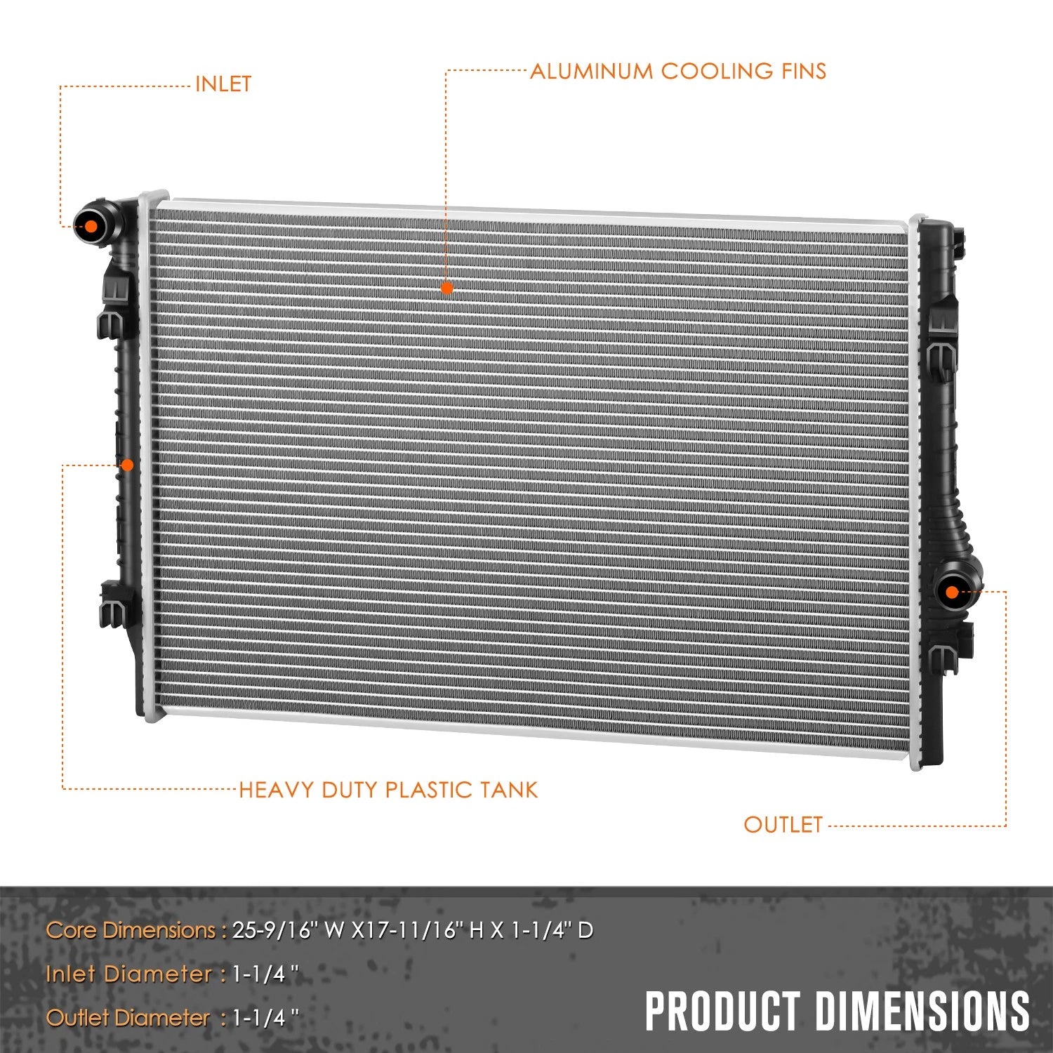 Aluminum Core Cooling Radiator DPI-13703 for VW Golf GTI Tiguan (2015–2022)
