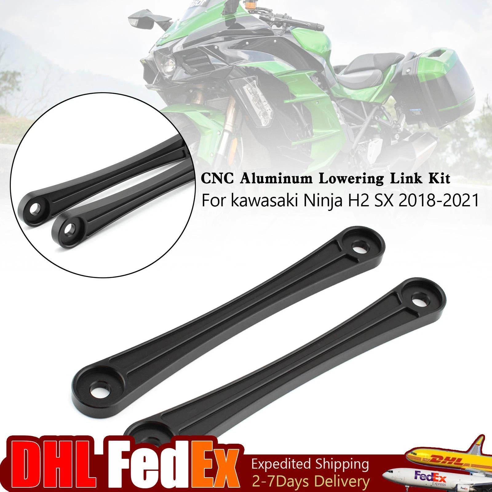 CNC Aluminum Lowering Link Kit 30mm for Kawasaki Ninja H2 SX (2018–2021) U3