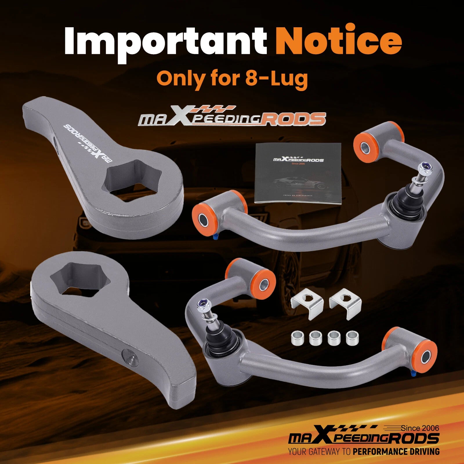 2" Front Leveling Kit with Control Arms for Chevy GMC 2500 3500 HD (2011-2020)