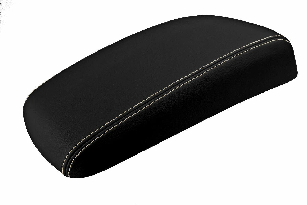 Leather Console Lid Armrest Cover for Ford Taurus (2001–2006) Beige Stitch