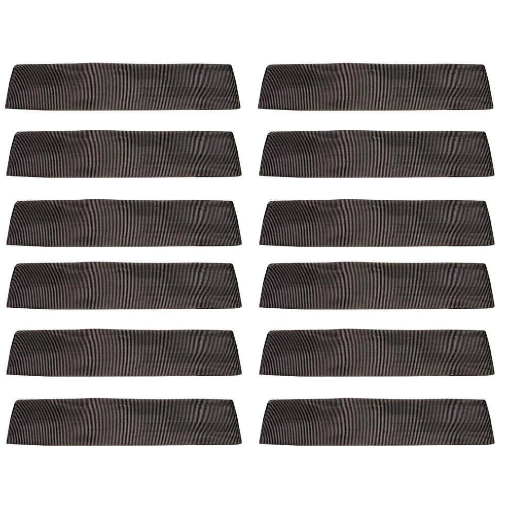 Set of 12 Black Cordura 12" Sliding Sleeves for 2" Ratchet Tie-Down Strap