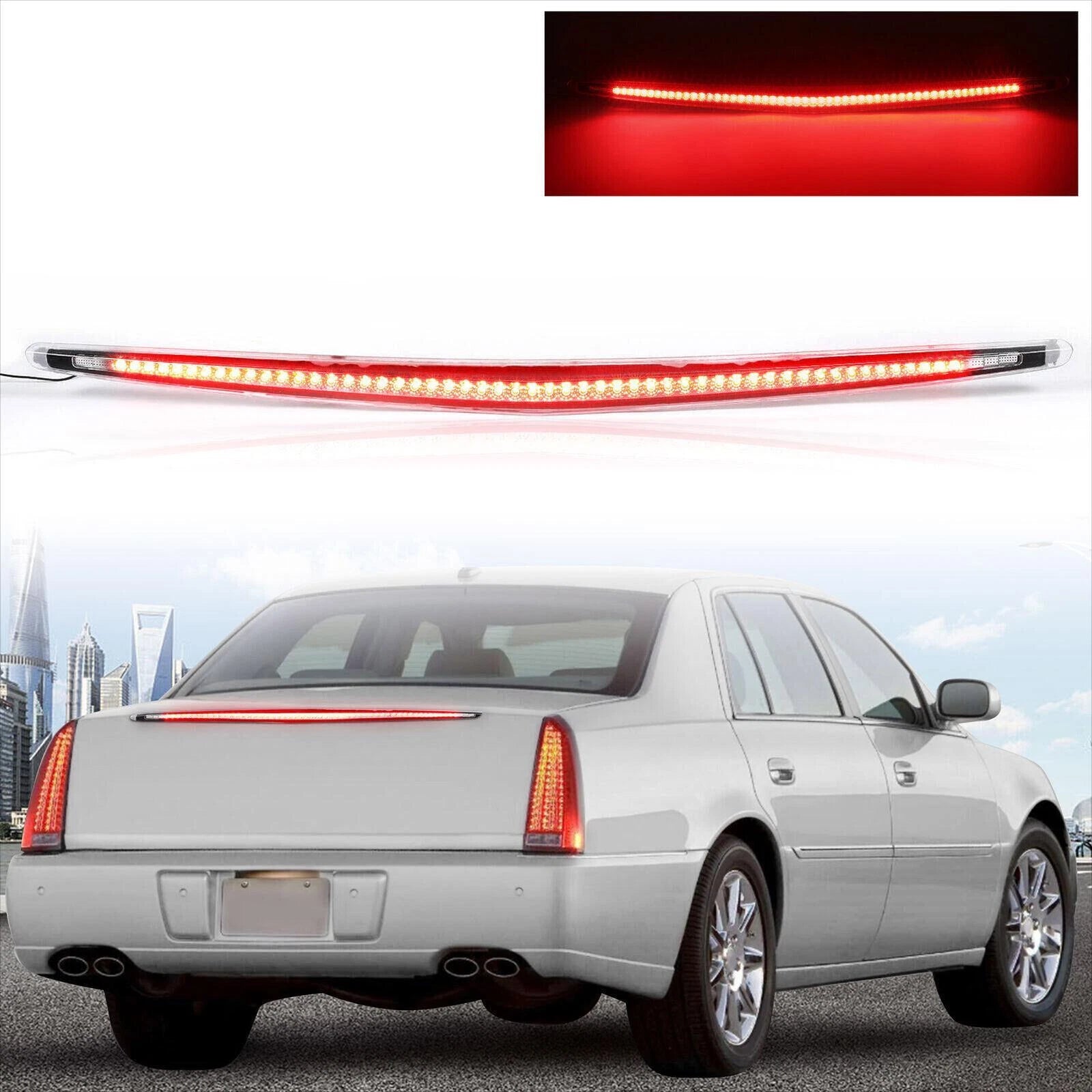 Full LED Third Tail Brake Light for Cadillac DTS (2006–2011) Chrome