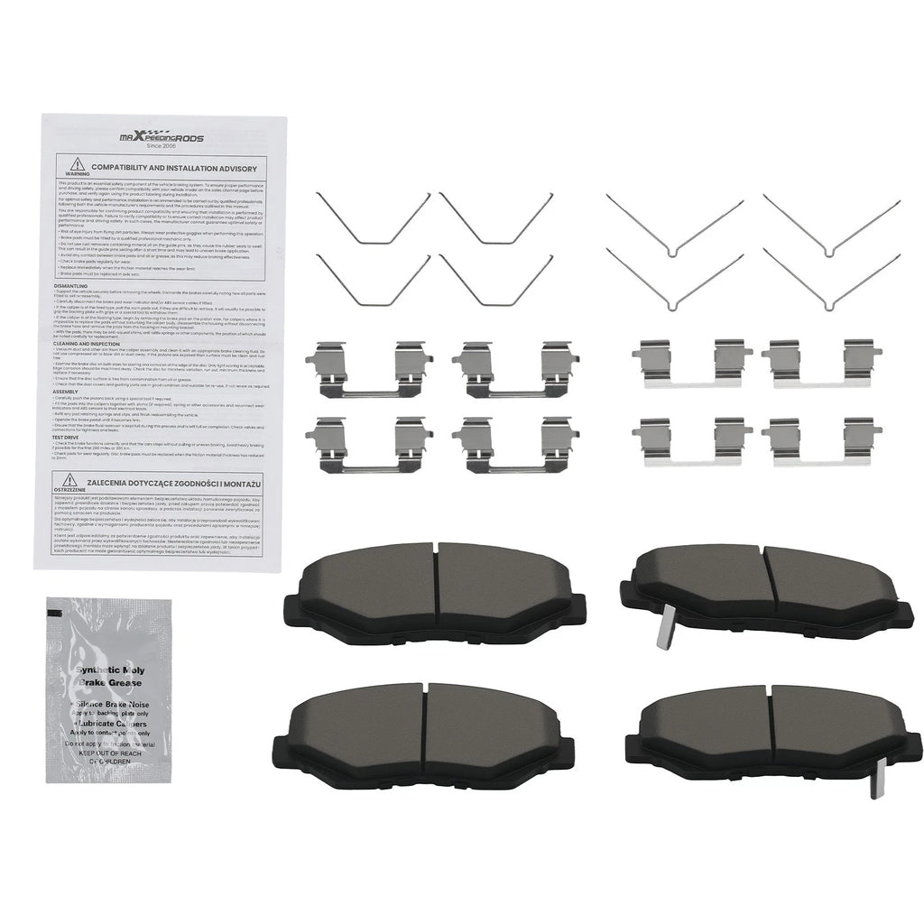 Set of 4 Front Ceramic Brake Pads for Honda CR-V FWD (2012–2016) Civic (2012–2021) D914