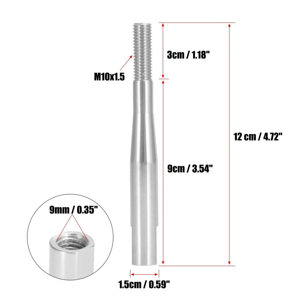 Shift Knob Extender for Honda Civic & Fit M10X1.5 Silver Tone (2006-2023)