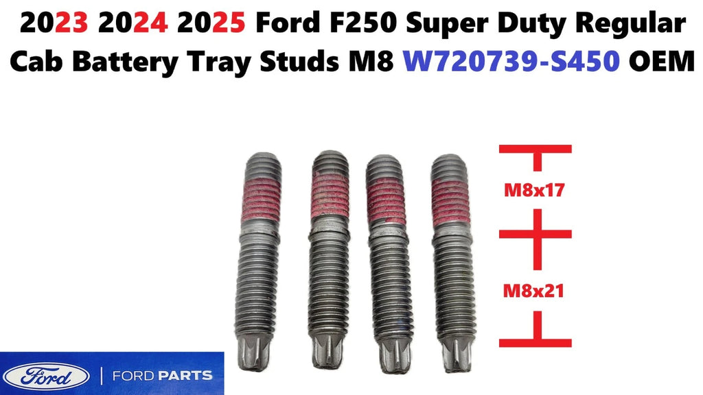 Set of 2 Battery Tray Studs M8 for Ford F250 Super Duty (2023–2025) W720739-S450