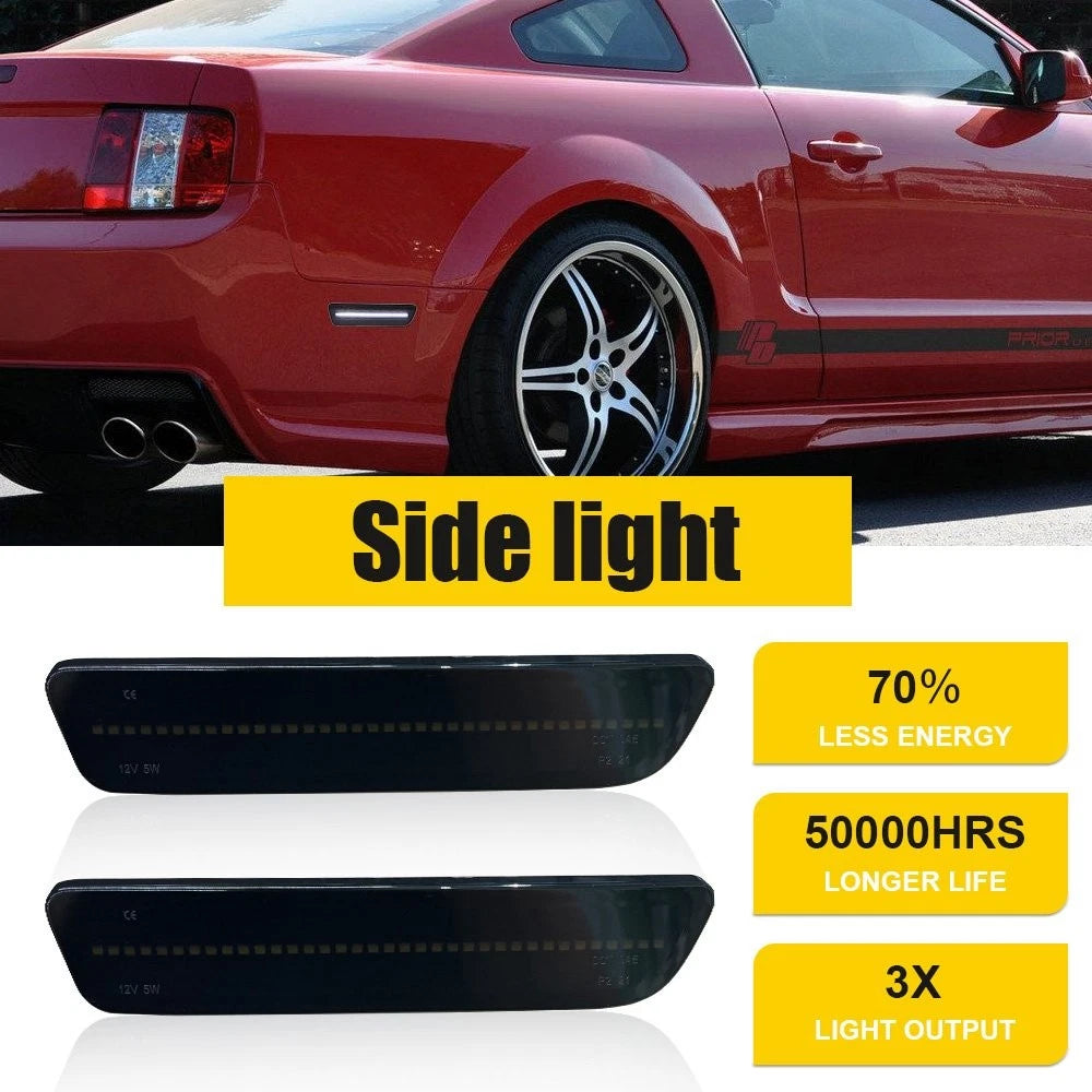 Pair White LED Side Marker Lights for Ford Mustang (2005–2009) EPY