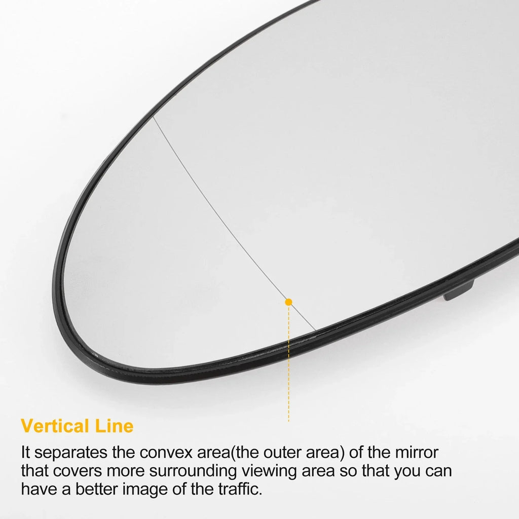Left Side Mirror Glass with Back Heated for BMW 1/2/3 (2004 - 2009)